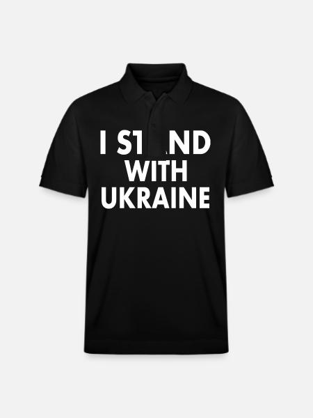 I stand with ukraine - Stanley/Stella Unisex Organic Polo Shirt PREPSTER - black