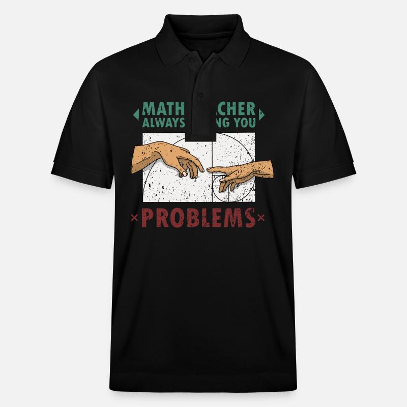 Fibonacci Math Teacher Art Creation - Stanley/Stella Unisex Organic Polo Shirt PREPSTER - black