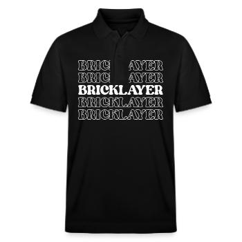 Maurer Maurer Steinmetz Maurer Ziegel - Stanley/Stella Unisex Bio-Poloshirt PREPSTER - Schwarz - Vorne - Roxy (174cm) & Andy (188cm)