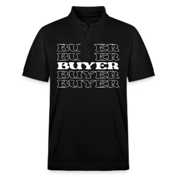 Shopper Buyer Purchaser Consumer Patron - Stanley/Stella Unisex Organic Polo Shirt PREPSTER - black - Front - Roxy (174cm) & Andy (188cm)