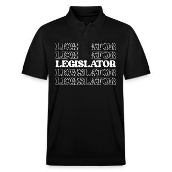 Membre du Congrès, Député, Législateur, Législateur - Polo PREPSTER bio Stanley/Stella Unisexe - noir - Devant - Roxy (174cm) & Andy (188cm)