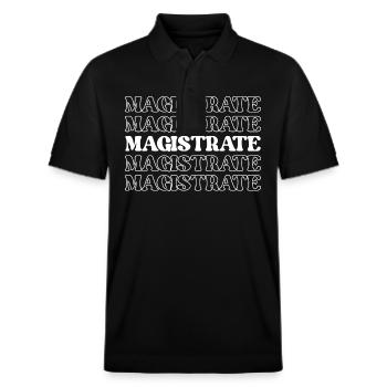 Magistratsrichter, Richter, Richter, Schiedsrichter - Stanley/Stella Unisex Bio-Poloshirt PREPSTER - Schwarz - Vorne - Roxy (174cm) & Andy (188cm)