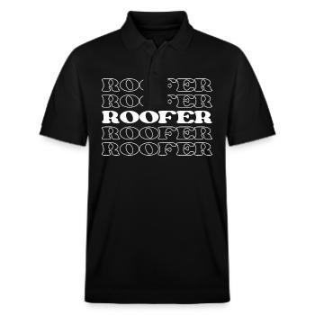 Roofer Roof Mechanic Roofing Specialist Roof - Stanley/Stella Unisex Organic Polo Shirt PREPSTER - black - Front - Roxy (174cm) & Andy (188cm)