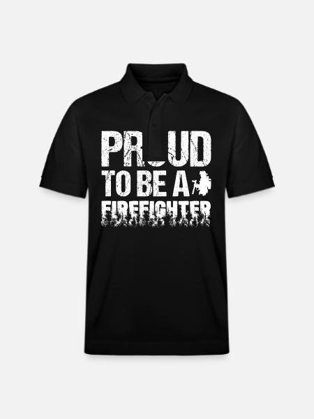 Proud to Be a Firefighter - Stanley/Stella Unisex Organic Polo Shirt PREPSTER - black