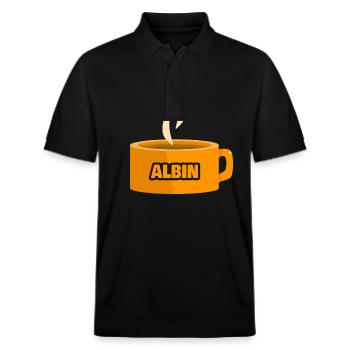 Gift for Albin - Stanley/Stella Unisex Organic Polo Shirt PREPSTER - black - Front - Roxy (174cm) & Andy (188cm)