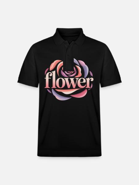 Blumen Logo - Cooles Gartendesign - Stanley/Stella Unisex Bio-Poloshirt PREPSTER - Schwarz