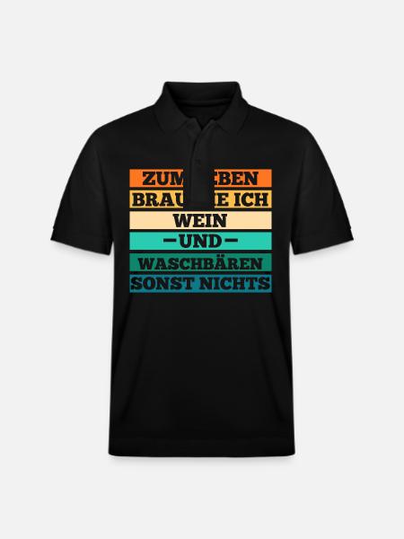 Wein Waschbär - Stanley/Stella Unisex Bio-Poloshirt PREPSTER - Schwarz
