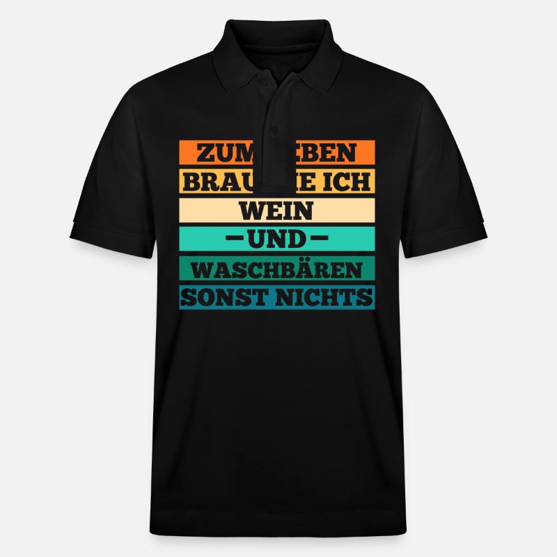 Wein Waschbär - Stanley/Stella Unisex Bio-Poloshirt PREPSTER - Schwarz