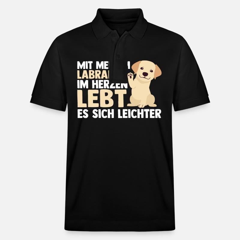 Hund Labrador - Stanley/Stella Unisex Bio-Poloshirt PREPSTER - Schwarz