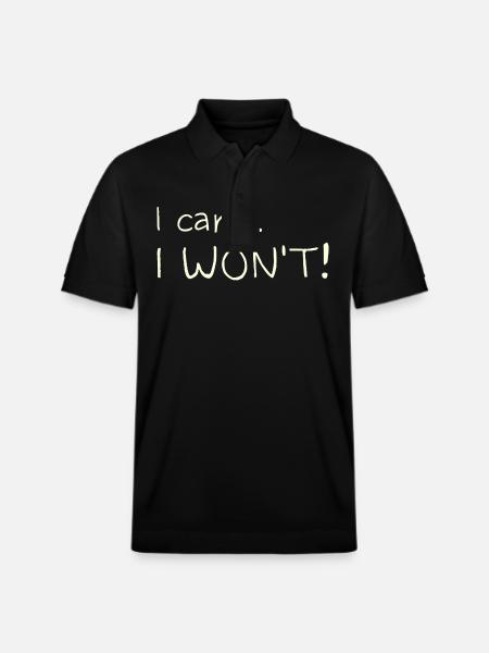I Can't. I Won't! - Stanley/Stella Unisex Organic Polo Shirt PREPSTER - black