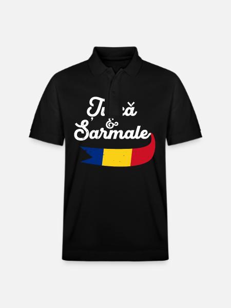 Balkans Romania Flag Travel Romanian - Stanley/Stella Unisex Organic Polo Shirt PREPSTER - black
