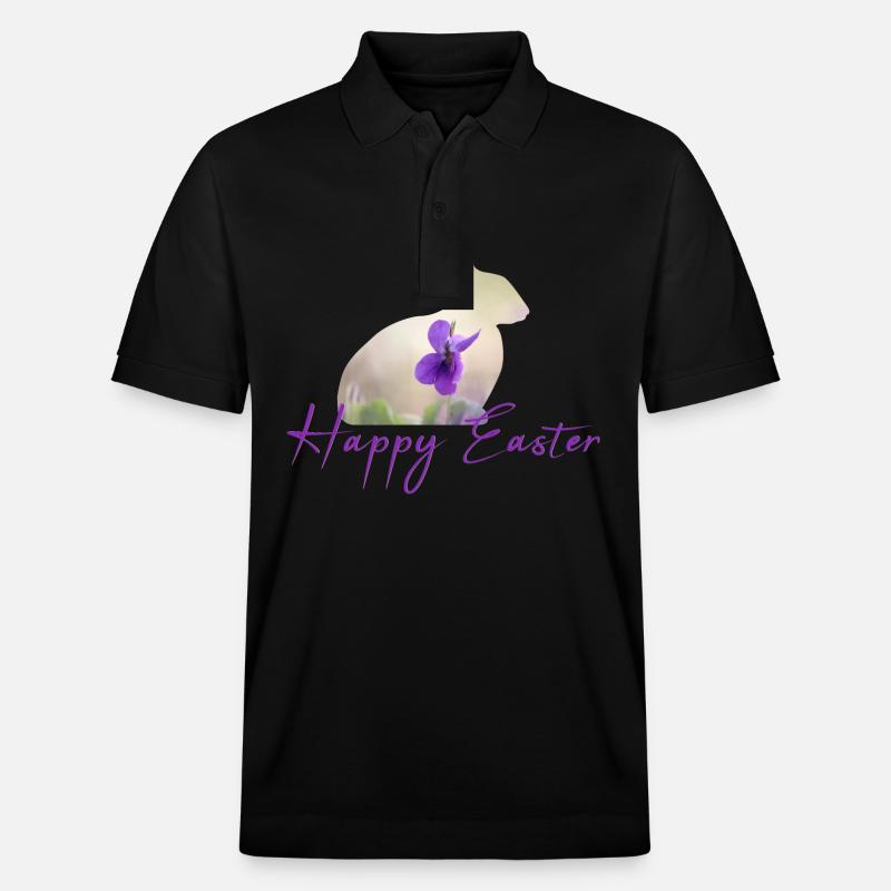 Happy Easter - Stanley/Stella Unisex Bio-Poloshirt PREPSTER - Schwarz