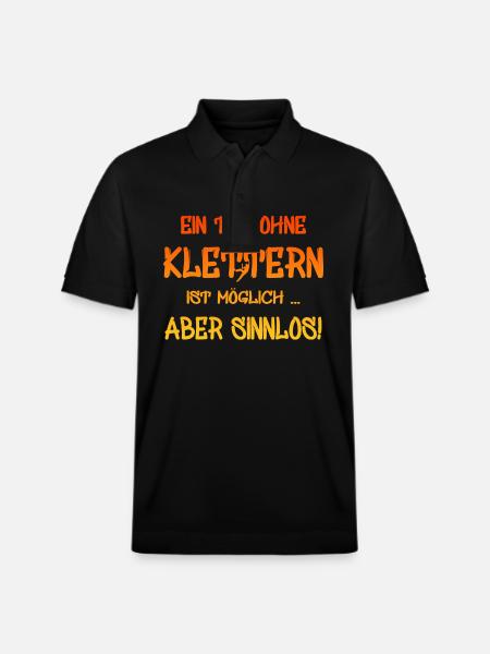 Kletterer Boulderer klettern bouldern - Stanley/Stella Unisex Bio-Poloshirt PREPSTER - Schwarz