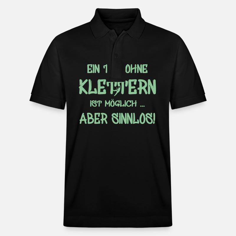Kletterer Boulderer klettern bouldern - Stanley/Stella Unisex Bio-Poloshirt PREPSTER - Schwarz