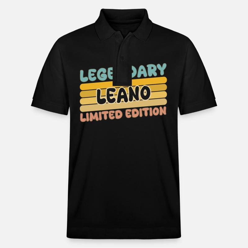 Leano als Name - Stanley/Stella Unisex Bio-Poloshirt PREPSTER - Schwarz