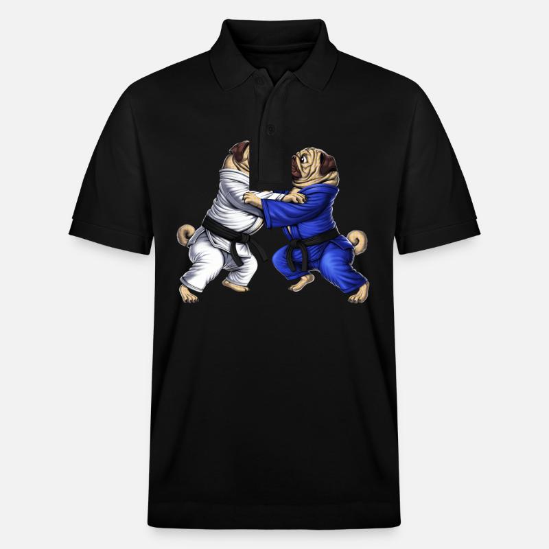 Möpse Jiu-Jitsu Ringer - Stanley/Stella Unisex Bio-Poloshirt PREPSTER - Schwarz