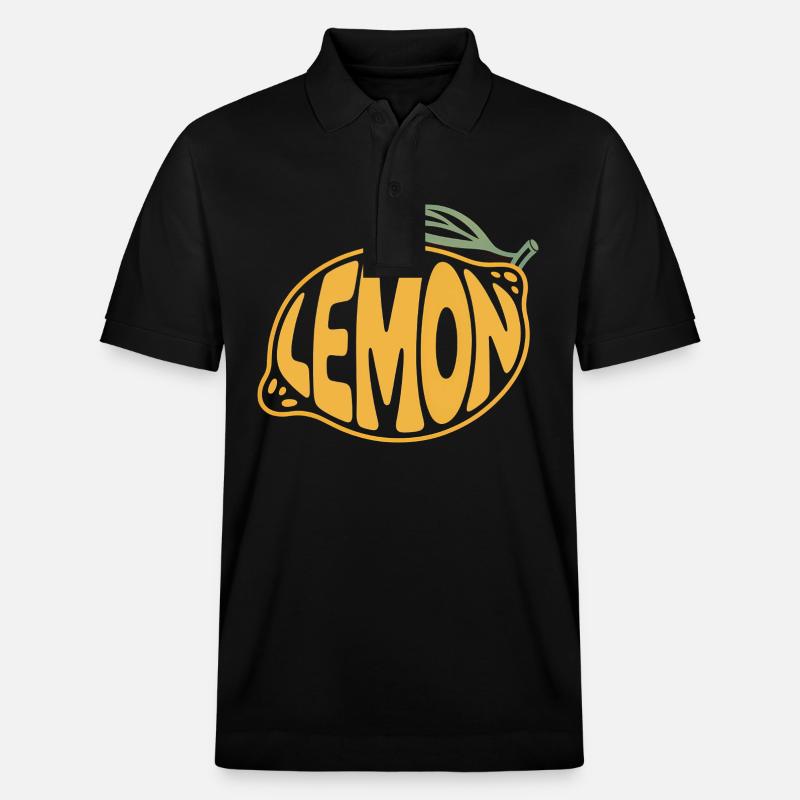 Citron - Logo Cool Fruit - Polo PREPSTER bio Stanley/Stella Unisexe - noir