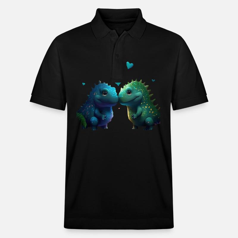 Dino Donosaur Sweet T-rex Love - Polo PREPSTER bio Stanley/Stella Unisexe - noir