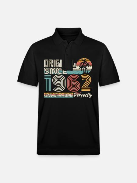 1962 verjaardag 1962 geboren in 1962 jubileum - Stanley/Stella uniseks bio poloshirt PREPSTER - zwart
