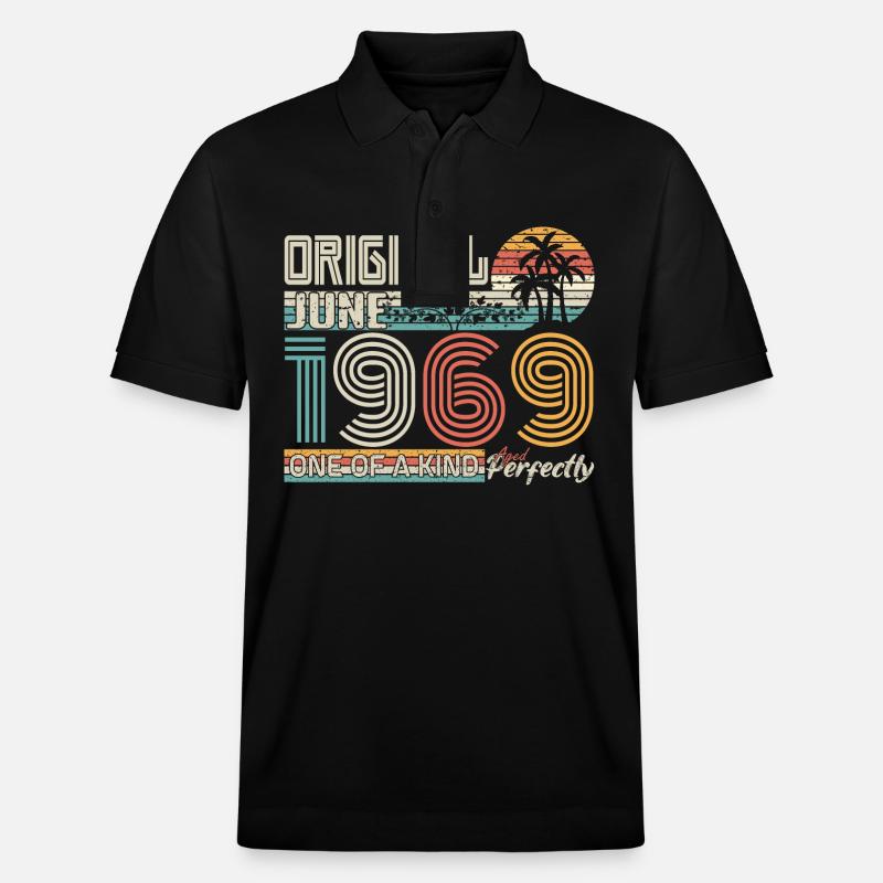 Juni 1969 Juni-Jubiläum Juni 1969 - Stanley/Stella Unisex Bio-Poloshirt PREPSTER - Schwarz