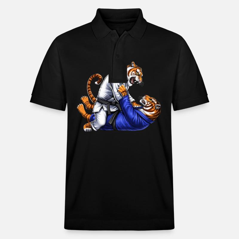 Tigers Jiu Jitsu Ringen - Stanley/Stella Unisex Bio-Poloshirt PREPSTER - Schwarz