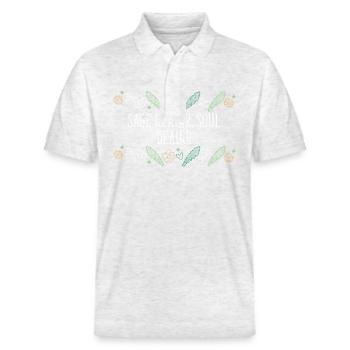 Burning Sage Vibes Only Smudge Sticks Healing - Stanley/Stella Unisex Bio-Poloshirt PREPSTER - Weiß meliert - Vorne - Roxy (174cm) & Andy (188cm)