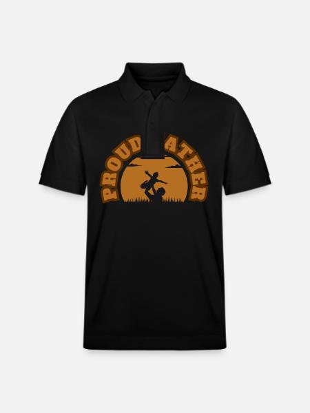 Fier Père Kid Garçon Marron - Polo PREPSTER bio Stanley/Stella Unisexe - noir