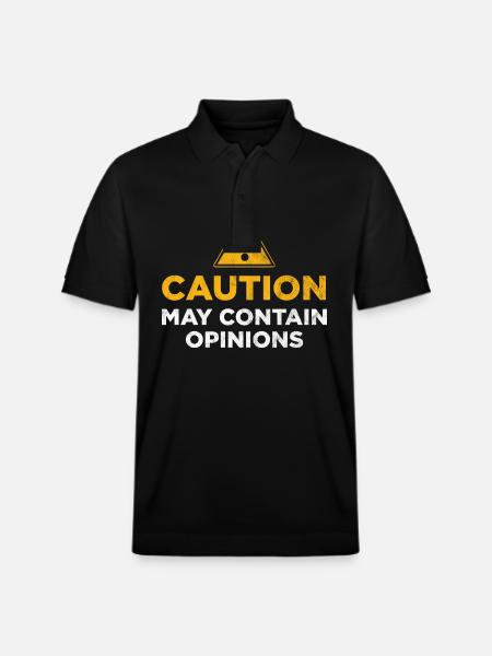 Caution may contain opinions - Stanley/Stella Unisex Organic Polo Shirt PREPSTER - black