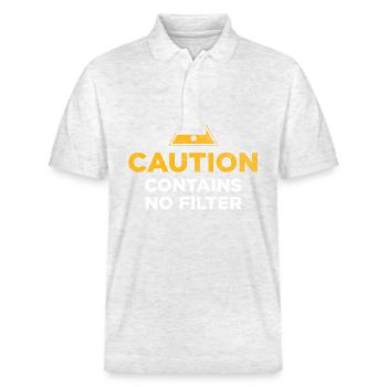 Contains No Filter - Stanley/Stella Unisex Organic Polo Shirt PREPSTER - heather white - Front - Roxy (174cm) & Andy (188cm)