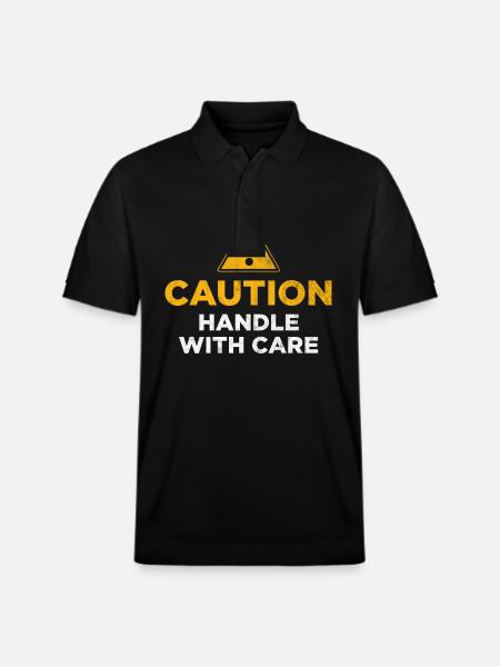 Caution Handle with care - Stanley/Stella Unisex Organic Polo Shirt PREPSTER - black