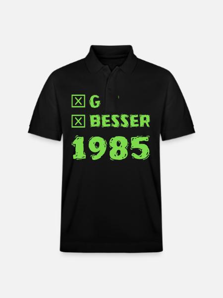 Year 1985 - Stanley/Stella Unisex Organic Polo Shirt PREPSTER - black
