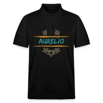 Aurelio als Aurelio - Stanley/Stella Unisex Bio-Poloshirt PREPSTER - Schwarz - Vorne - Roxy (174cm) & Andy (188cm)