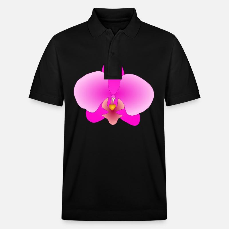 orchidée rose - Polo PREPSTER bio Stanley/Stella Unisexe - noir