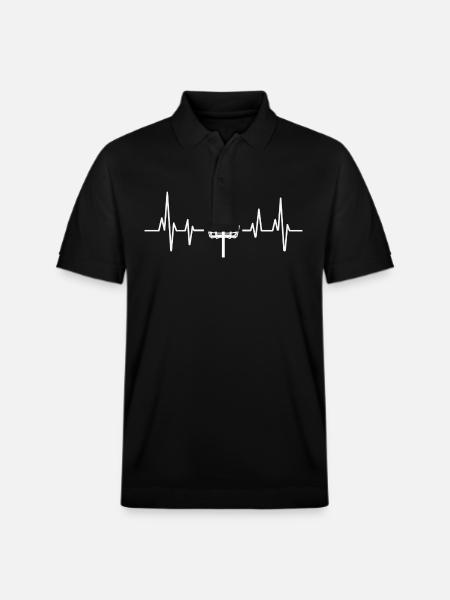 Disc Golf Disc Golf Heartbeat - Stanley/Stella Unisex Organic Polo Shirt PREPSTER - black