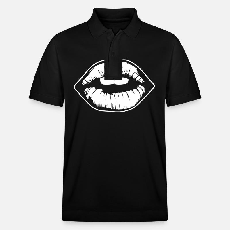 Lèvres, bouche, baisers lèvres - Polo PREPSTER bio Stanley/Stella Unisexe - noir