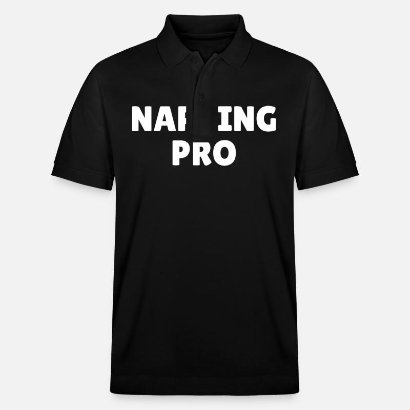 Napping pro, funny napping slogan - Stanley/Stella Unisex Organic Polo Shirt PREPSTER - black
