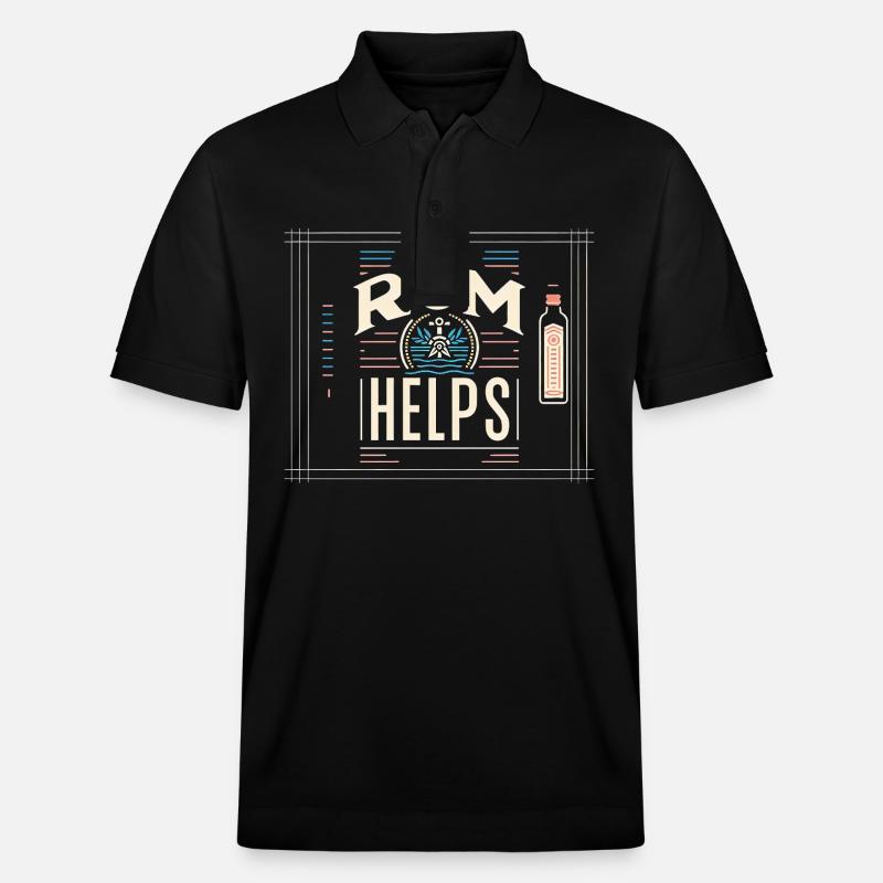 Rum Helps 7 - Stanley/Stella Unisex Bio-Poloshirt PREPSTER - Schwarz