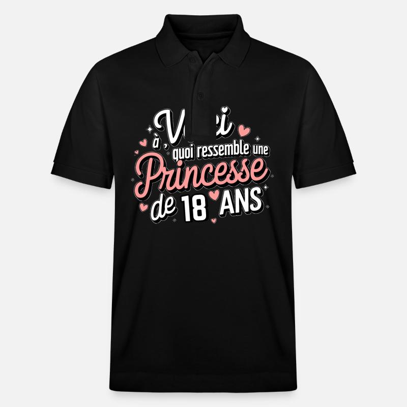 Princesse de 18 Ans - Polo PREPSTER bio Stanley/Stella Unisexe - noir