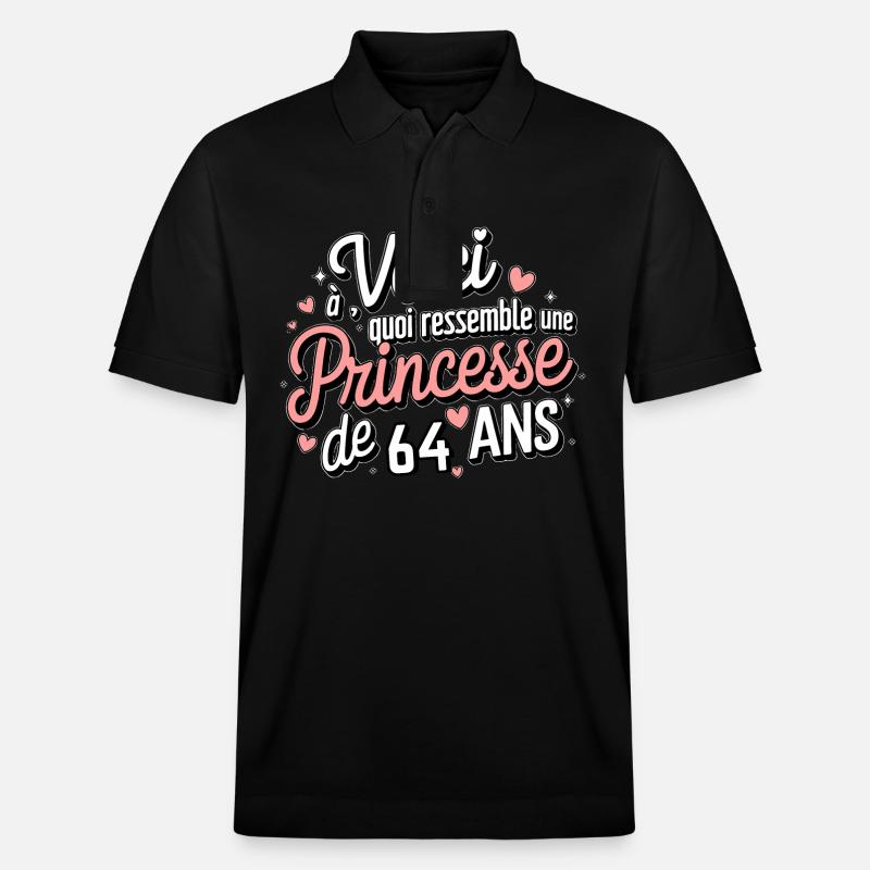 Princesse 64 Ans - Polo PREPSTER bio Stanley/Stella Unisexe - noir
