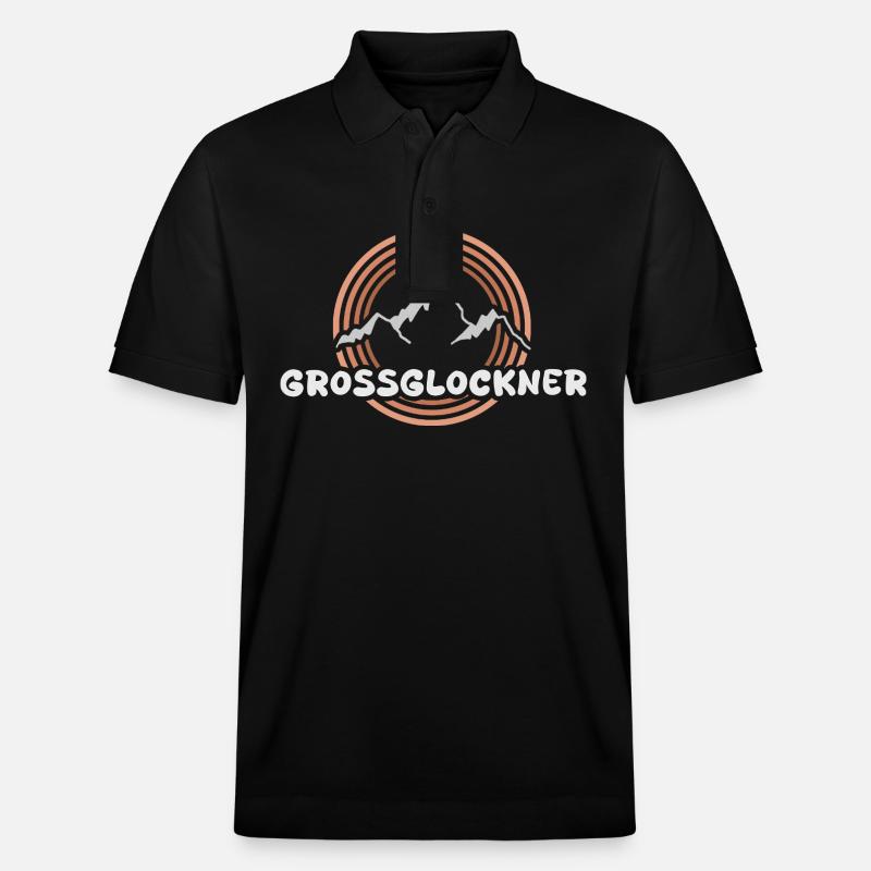 Grossglockner als Berg - Stanley/Stella Unisex Bio-Poloshirt PREPSTER - Schwarz