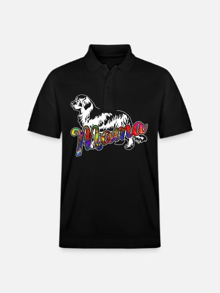 Newfoundland Dog Newfoundland Dog Mama - Stanley/Stella Unisex Organic Polo Shirt PREPSTER - black