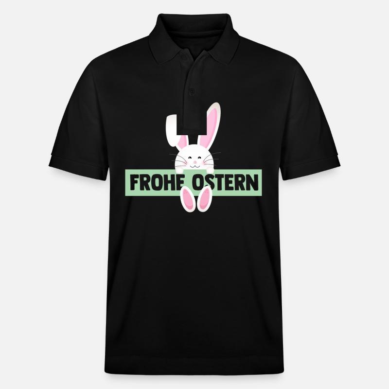 Osterhase Hase Ostern - Stanley/Stella Unisex Bio-Poloshirt PREPSTER - Schwarz