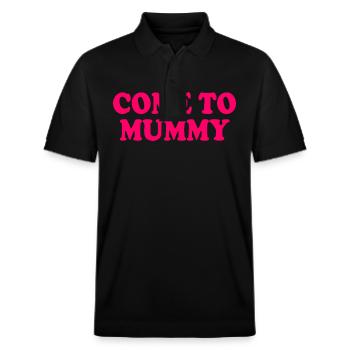 come to mummy - Stanley/Stella Unisex Bio-Poloshirt PREPSTER - Schwarz - Vorne - Roxy (174cm) & Andy (188cm)