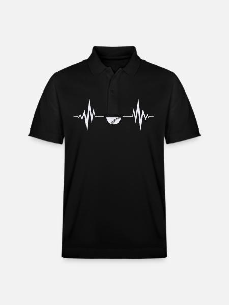 Baseball heartbeat - Stanley/Stella Unisex Organic Polo Shirt PREPSTER - black