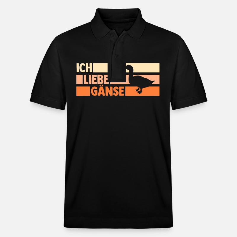 Gans Gänse - Stanley/Stella Unisex Bio-Poloshirt PREPSTER - Schwarz