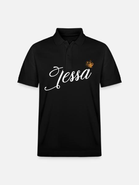 Tessa Navn til Kvinder Børn Småbørn - Tessa Custom - Stanley/Stella PREPSTER økologisk unisex poloshirt - sort