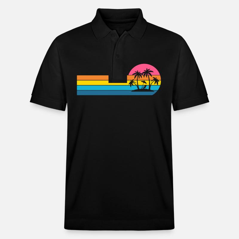 Insel Palmen - Stanley/Stella Unisex Bio-Poloshirt PREPSTER - Schwarz