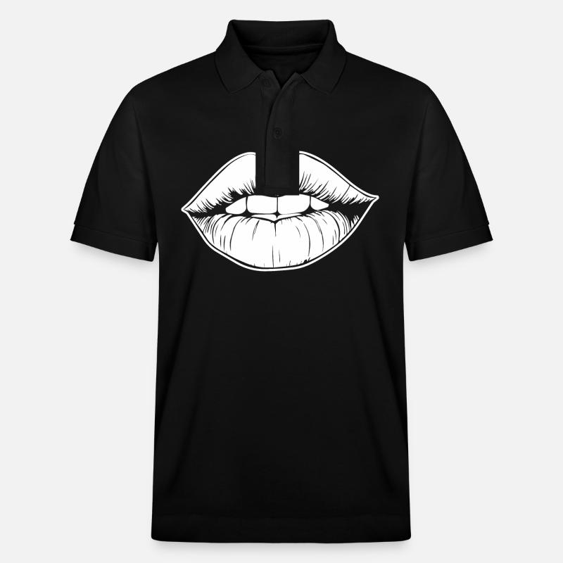 Lèvres, bouche, baisers lèvres - Polo PREPSTER bio Stanley/Stella Unisexe - noir