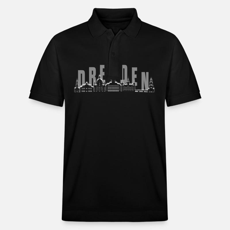 Dresden Skyline - Stanley/Stella Unisex Bio-Poloshirt PREPSTER - Schwarz