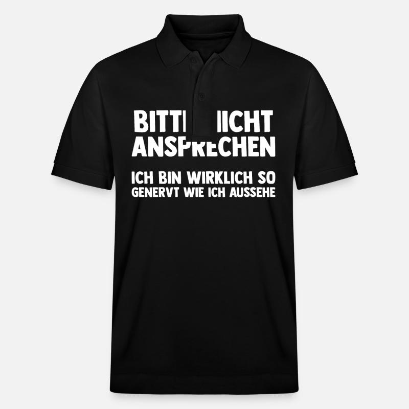 Bitte Nicht Ansprechen - Stanley/Stella Unisex Bio-Poloshirt PREPSTER - Schwarz